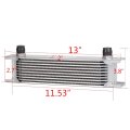 Pit66 10 Row 10an Universal Aluminum Engine Transmission Oil Cooler Kit Filter Relocation Silver A Set