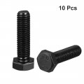 Uxcell M10x40mm Hex Head Screw Bolts Fastener Grade 8 Carbon Steel Black 10pcs