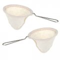 2pcs Flannel Cloth Coffee Tea Filter Strainers Reusable Pour Over Dripper With Stainless Steel Handle Accessories For Home 