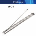 Hegebeck Straight Ejector Pin Round Tip 8 Total Length Steel Punch 5 64 Shank Dia Mn Sliver Gray 5 Pcs