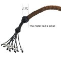Dream Apparel 36 Motorcycle Get Back Whip Genuine Leather Biker For Handlebar With Fringes And Skulls Two Tone Brown