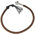 Dream Apparel 36 Motorcycle Get Back Whip Genuine Leather Biker For Handlebar With Fringes And Skulls Two Tone Brown 