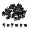 Uxcell 20pcs Black Plastic Rivets Engine Lid Prop Rod Clip Support Clamp Holder 15mm