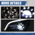 Full Led 3d Rings Projector Drl Front Bumper Driving Fog Light Lamps Compatible With Freightliner Cascadia 2018-2022 Driver And