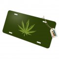 Marijuana Leaf Design Cannabis Pot Novelty Metal Vanity Tag License Plate