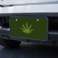 Marijuana Leaf Design Cannabis Pot Novelty Metal Vanity Tag License Plate