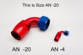 Autobahn88 Aluminum Anodized Swivel Elbow Hose End Fitting 90-degree An20 Blue Red