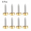 Uxcell Mirror Screws Decorative Caps Cover Nails Polished Gold 10mm 8pcs