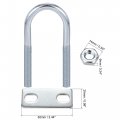 Uxcell Round U-bolt 1 Set 22 31mm Inner Width 90mm Length Steel M8 With Nut Plate
