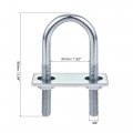 Uxcell Round U-bolt 1 Set 22 31mm Inner Width 90mm Length Steel M8 With Nut Plate
