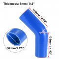 X Autohaux 57mm 2 25 Id 45 Degree Silicone Reducer Hose Coupler Intercooler Tube Blue For Car Intake Piping