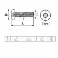 Uxcell M6x20mm 304 Stainless Steel Button Head Torx Five-lobe Tamper Screw T30 Drive 8pcs