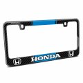 Ipick Image For Honda Logo Blue Racing Stripe Black Real Carbon Fiber License Plate Frame