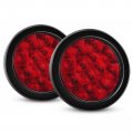 Tl-18 2pcs 4 In Round Red Led Trailer Tail Lights Ip67 Waterproof Stop Brake Turn For Truck Rv Jeep Tractor Surface Mount 