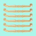 Bright Solid Brass Spooled Cabinet Pull 3 5in Boring Set Of 6 