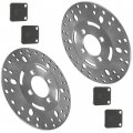 Caltric 2x Front Left Right Brake Disc With Pads Compatible Yamaha Wolverine 350 4x4 1996-2005