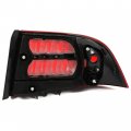 Hecasa Rear Left Tail Light Compatible With 2004-2008 Acura Tl Replacement For 33551sep-a01 Ac2818104 Chrome Housing Red Lens