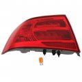 Hecasa Rear Left Tail Light Compatible With 2004-2008 Acura Tl Replacement For 33551sep-a01 Ac2818104 Chrome Housing Red Lens
