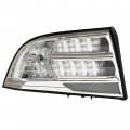 Hecasa Rear Left Tail Light Compatible With 2004-2008 Acura Tl Replacement For 33551sep-a01 Ac2818104 Chrome Housing Red Lens