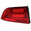 Hecasa Rear Left Tail Light Compatible With 2004-2008 Acura Tl Replacement For 33551sep-a01 Ac2818104 Chrome Housing Red Lens