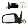 Ocpty Driver Side View Mirror Compatible With 1998-2003 For Toyota Sienna Black Smooth Power Heated Manual Folding Abs