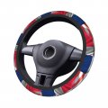 American Dominican Combined Corrugated Flag Car Steering Wheel Cover Accessories Elastic Stretch Universal Covers Durable