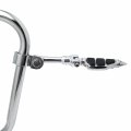 Hk Group Motorcycle Chrome Long Angled Adjustable Peg Mounting Kit Stiletto Shape Footrest Foot Pegs For V-star Roadstar Suzuki