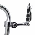 Hk Group Motorcycle Chrome Long Angled Adjustable Peg Mounting Kit Stiletto Shape Footrest Foot Pegs For V-star Roadstar Suzuki