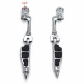 Hk Group Motorcycle Chrome Long Angled Adjustable Peg Mounting Kit Stiletto Shape Footrest Foot Pegs For V-star Roadstar Suzuki