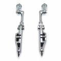 Hk Group Motorcycle Chrome Long Angled Adjustable Peg Mounting Kit Stiletto Shape Footrest Foot Pegs For V-star Roadstar Suzuki