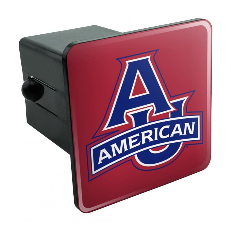 American University Primary Logo Tow Trailer Hitch Cover Plug Insert 2 In Heavy Duty Abs Plastic With Uv Resistant Resin Top