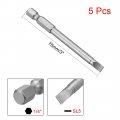 Uxcell 5 Pcs 5mm Slotted Tip Magnetic Flat Head Screwdriver Bits 1 4 Inch Hex Shank 3-inch Length S2 Power Tool
