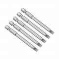 Uxcell 5 Pcs 5mm Slotted Tip Magnetic Flat Head Screwdriver Bits 1 4 Inch Hex Shank 3-inch Length S2 Power Tool