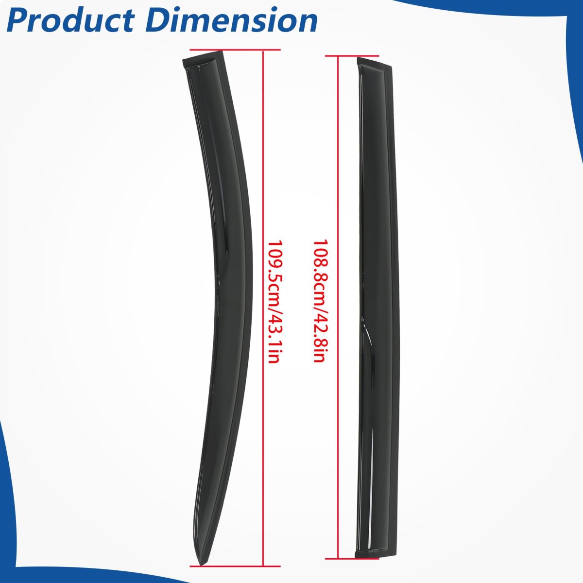 Window Visors Shade Sun Rain Wind Guards 4 Pieces Glossy Black Acrylic Replacement For Toyota Sienna 2021-2024