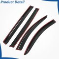 Window Visors Shade Sun Rain Wind Guards 4 Pieces Glossy Black Acrylic Replacement For Toyota Sienna 2021-2024
