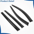 Window Visors Shade Sun Rain Wind Guards 4 Pieces Glossy Black Acrylic Replacement For Toyota Sienna 2021-2024
