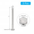 Uxcell Hex Head Lag Screws Bolts 5pcs 1 4 X 3 304 Stainless Steel Partial Thread Wood