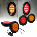 True Mods 4pc 2 5 Amber Red Round Trailer Led Clearance Marker Lights Dot Approved Reflector Lens Grommet Flush-mount 