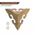 Uxcell 44x44x44mm Metal Box Corner Protectors Brass Edge Guard Bronze Tone 4pcs