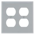 Leviton 80716-gy 2-gang 2-duplex Receptacle Wallplate Standard Size Thermoplastic Nylon Device Mount Gray 