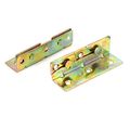 Uxcell Furniture Wood Bed Fitting Yellow Zinc Plated Snap Connectors Rail Bracket 4pcs