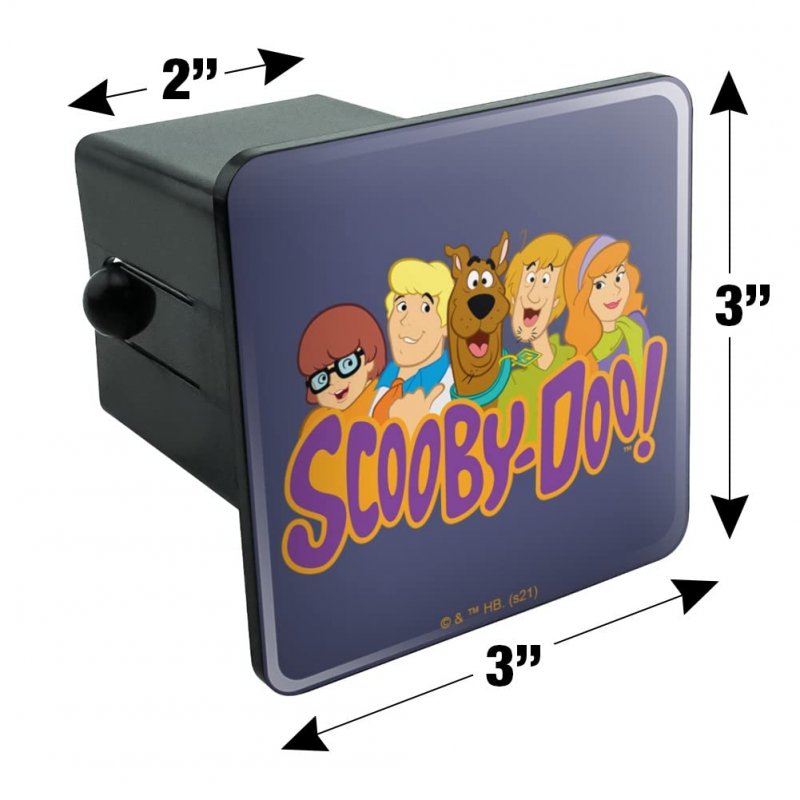 Scooby Doo Gang Tow Trailer Hitch Cover Plug Insert For 2 In Receivers Durable Black Abs Plastic With Uv Resistant Resin Design