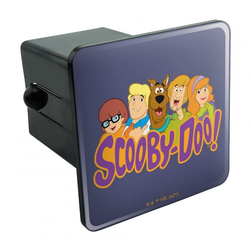 Scooby Doo Gang Tow Trailer Hitch Cover Plug Insert For 2 In Receivers Durable Black Abs Plastic With Uv Resistant Resin Design