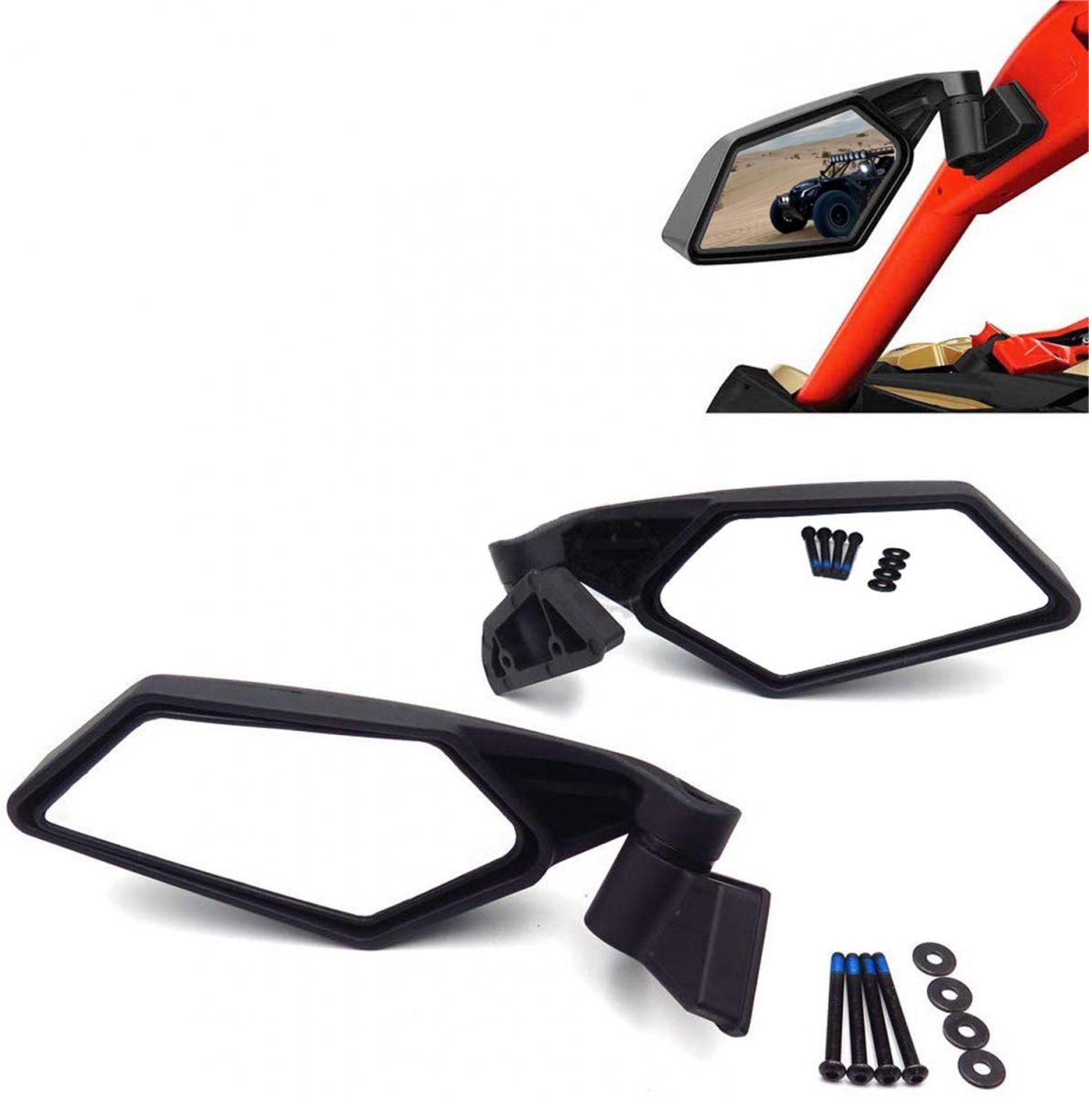 Adjustable Black Racing Side Mirrors With Led Signal Light For 2017 2018 2019 Can Am Maverick X3 And Max R Utv-010-a