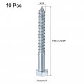 Uxcell Hex Lag Screws M10 X 100mm Carbon Steel Zinc Plated Half Thread Self-tapping Bolts For Wood Screw 10pcs
