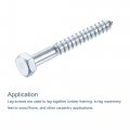 Uxcell Hex Lag Screws M10 X 100mm Carbon Steel Zinc Plated Half Thread Self-tapping Bolts For Wood Screw 10pcs