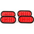 4 Trailer Truck Led Sealed Red 6 Oval Stop Turn Tail Light Marine Waterproof 