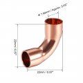 Uxcell 5 16-inch 7 94mm Id 90 Degree Copper Elbow Short-turn Pipe Fitting Connector With Two Cups For Sweat Connection 5pcs