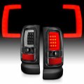 Amerilite For 1994-2001 Dodge Ram 1500 2500 3500 Truck Black C-bar Led Tube Replacement Tail Lights Signal Lamp Pair Passenger