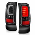 Amerilite For 1994-2001 Dodge Ram 1500 2500 3500 Truck Black C-bar Led Tube Replacement Tail Lights Signal Lamp Pair Passenger